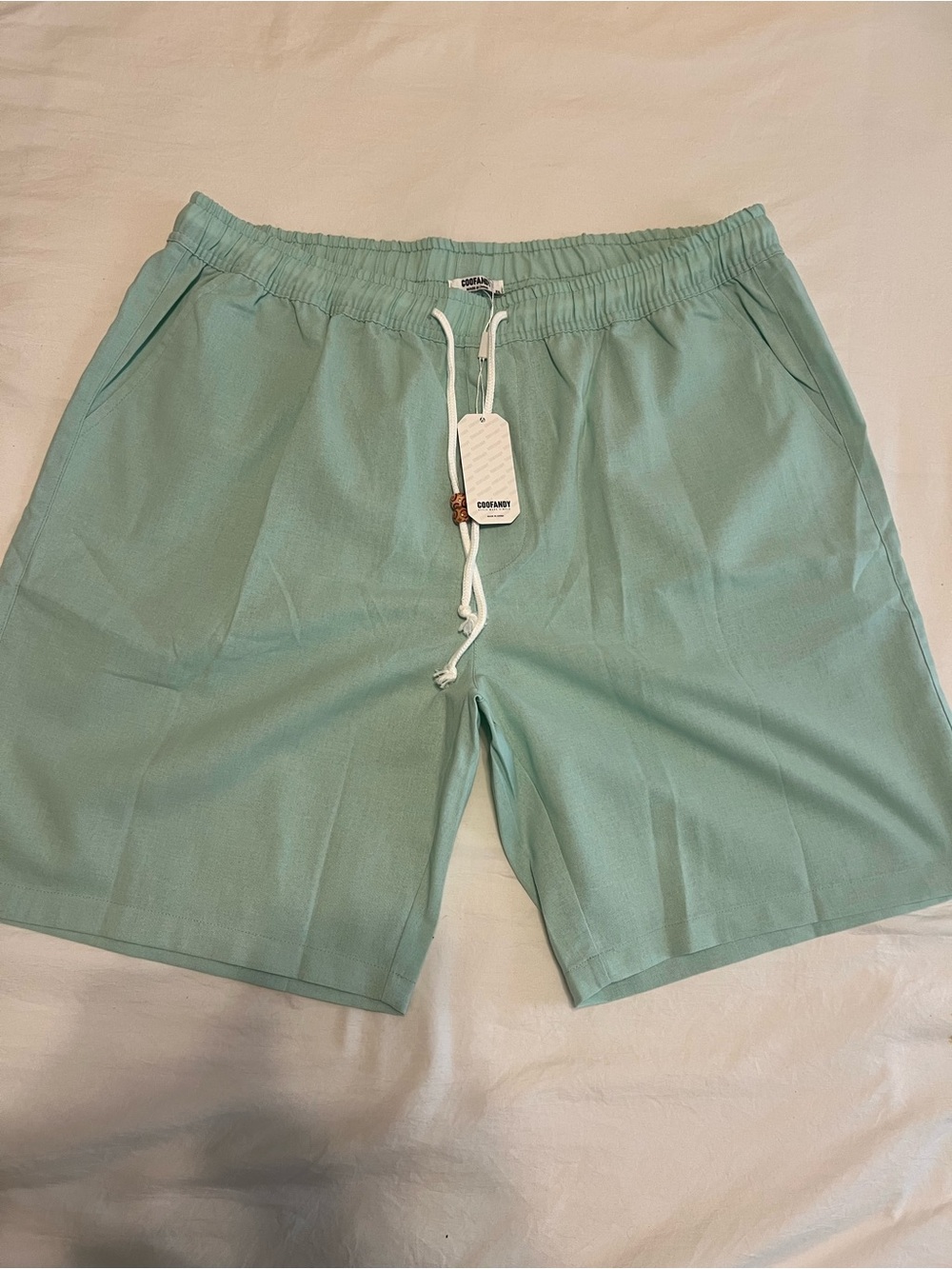 Light Mint Green Drawstring Shorts